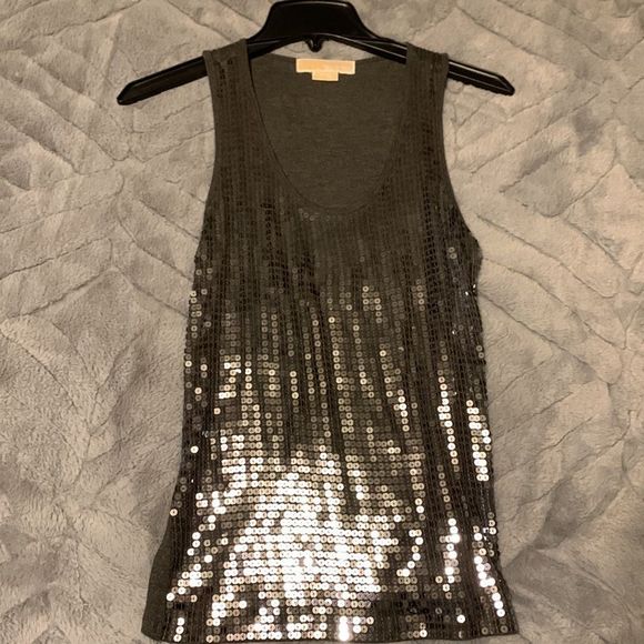Michael Kors gray sequined petite small tank top free shipping - Picture 6 of 9